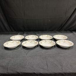 8 Knowles Gold Leaf Dessert Bowl Set