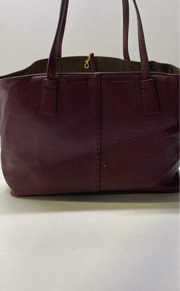 Tory Burch Leather McGraw Shoulder Tote Burgundy alternative image