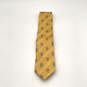 NWT Mens Yellow Silk Animal Print Adjustable Pointed Necktie With Box image number 1