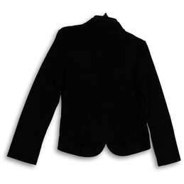 Womens Black Long Sleeve Notch Lapel Single Breasted One Button Blazer Sz L alternative image