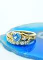 Vintage 14K White Gold 0.21 CTTW Diamond & Blue Spinel Ring 4.5g image number 2