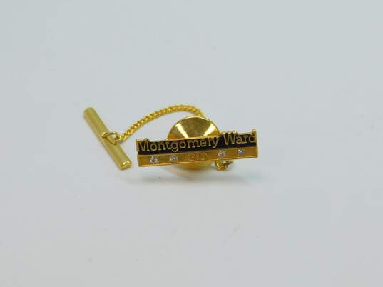 10K Yellow Gold Diamond Accent Montgomery Ward 30 Year Service Pin 3.4g image number 1