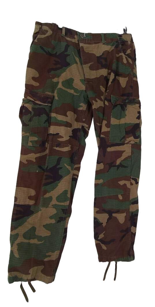 Mens Multicolor Camouflage Cargo Pants Size Large Long image number 1