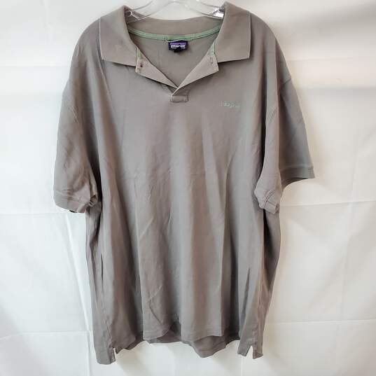Patagonia Gray Short Sleeve Polo in Men's Size 3XL image number 1
