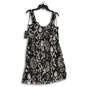 NWT Womens Black White Pleated Sweetheart Neck Pullover A-Line Dress Sz XL image number 2
