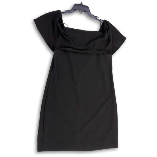 NWT Womens Black Square Neck Sleeveless Back Zip Mini Dress Size Small image number 2