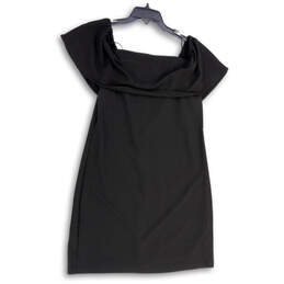 NWT Womens Black Square Neck Sleeveless Back Zip Mini Dress Size Small alternative image