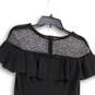 Womens Black Short Ruffle Sleeve Cut-Out Knee Length Sheath Dress Size 6 image number 4