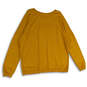 Womens Yellow Graphic Print Crew Neck Long Sleeve Pullover Sweatshirt Sz 1X image number 2