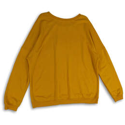 Womens Yellow Graphic Print Crew Neck Long Sleeve Pullover Sweatshirt Sz 1X alternative image