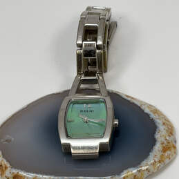 Designer Relic Silver-Tone Stainless Steel Square Dial Analog Wristwatch