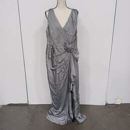 Adrianna Papel Women's Gray Sleeveless Maxi Dress Size 16W NWT