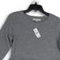 NWT Loft Womens Gray Long Sleeve Crew Neck Pullover Swing Dress Size XS image number 3