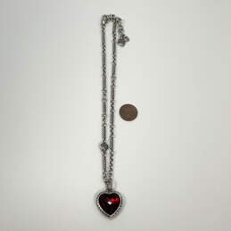 Designer Brighton Silver-Tone Bibi Heart Gem Scroll Chain Pendant Necklace alternative image