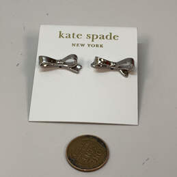 NWT Designer Kate Spade Silver-Tone Love Notes Bow Classic Stud Earrings alternative image