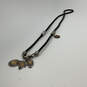 Designer Brighton Two Tone Leather Cord Convertible Lariat Charm Necklace image number 3