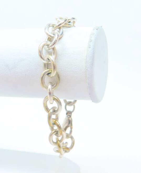 925 Sterling Silver Variety Chain Bracelets 42.9g image number 3