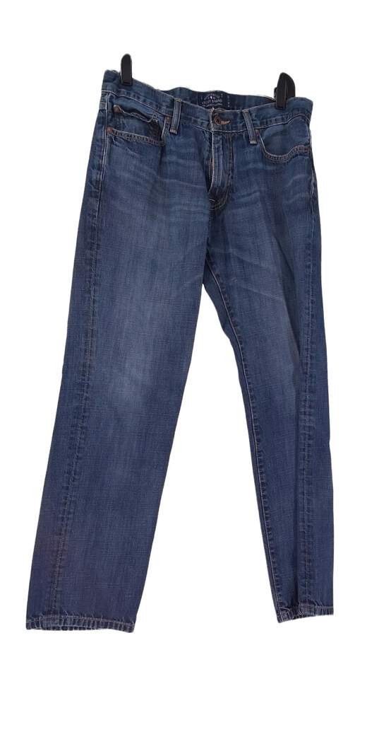 Mens Blue Medium Wash Pockets Denim Straight Leg Jeans Size 33 image number 1