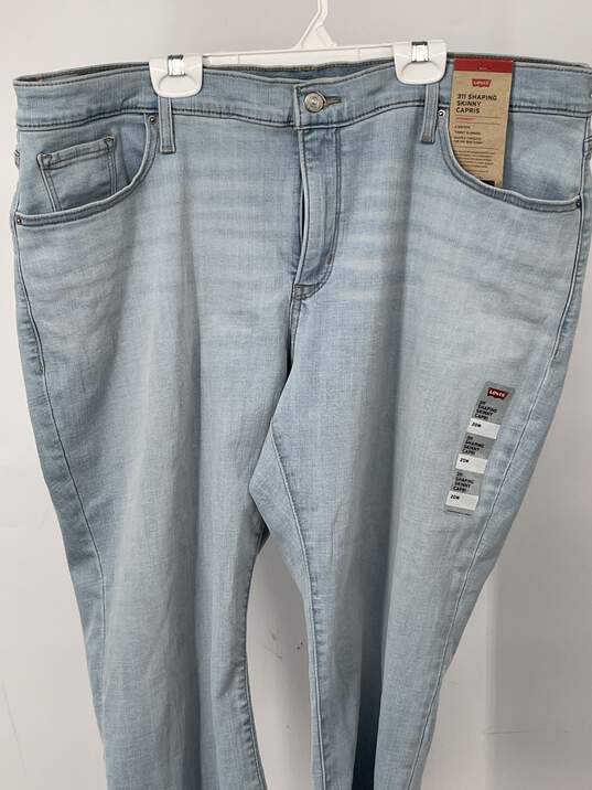 Buy the Womens Blue 311 Medium Wash Shaping Skinny Capri Jeans Size 20W  T-0528888-T