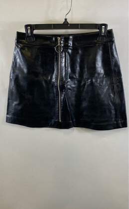 Zara Womens Black Regular Fit Comfort Flat Front Back Zip Mini Skirt Size Small alternative image