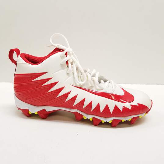 Nike Alpha Menace Pro Mid Cleats White Red 9.5 image number 1