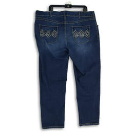 Womens Blue Denim Pockets Medium Wash Slim Fit Skinny Leg Jeans Size 22 alternative image