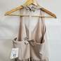 Vera Wang White Nude Halter T Strap Bow Front Slit Bridesmaid Dress  Sz 4 image number 4
