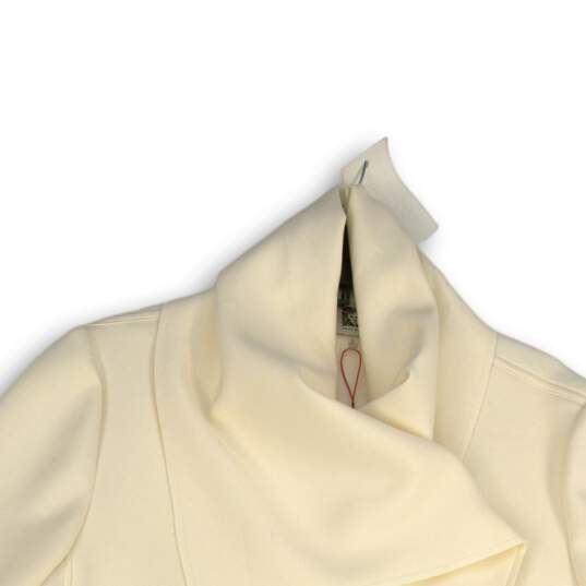 Anne Klein Womens White Long Sleeve Side Pocket Asymmetrical Scuba Jacket Sz XL image number 3