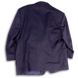 Mens Blue Long Sleeve Notch Lapel Pockets Three Button Blazer Size 51T alternative image