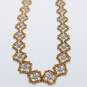 18K Gold Hexagonal Shape Motif W/Platinum Accents 24in Necklace 35.4g image number 3