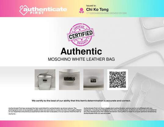 Moschino White Leather Bag image number 8