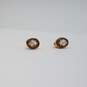 18k Gold Cameo Banquet Post Earrings 2.4g image number 3
