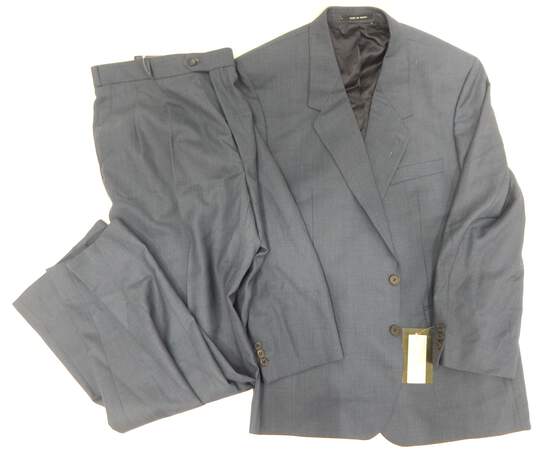 Vintage The Custom Shop Tailors Mens Navy Blue Suit Size 43 Reg image number 1