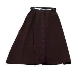Womens Brown Dark Wash Button Front Comfort Aline Skirt Size 2 alternative image