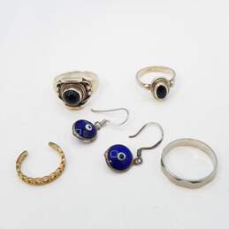 Sterling Silver Multi Gemstone Earring Ring Bundle 5pcs 11.0g