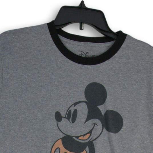 Disney Womens Gray Short Sleeve Mickey Mouse Crew Neck Pullover T-Shirt Size L image number 3