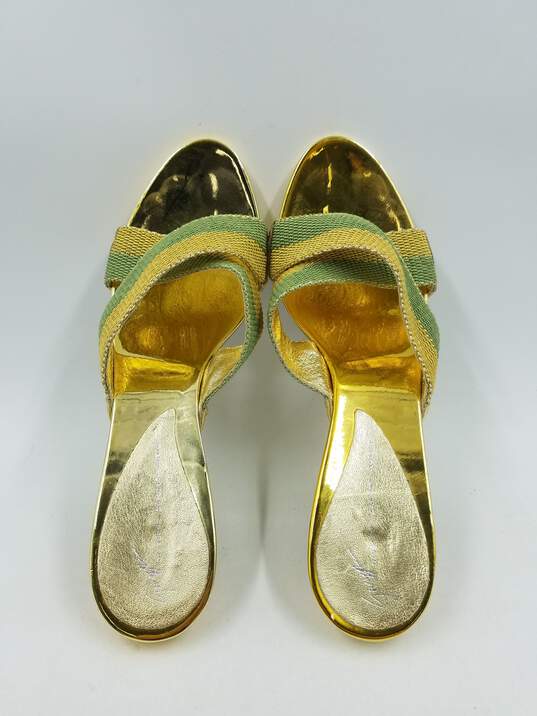 Giuseppe Zanotti Gold Crisscross Clog Sandals W 6.5 COA image number 6