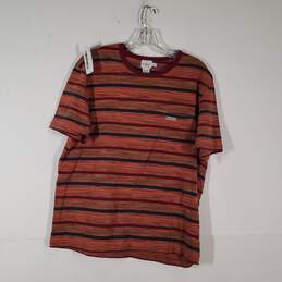 Mens Cotton Striped Crew Neck Short Sleeve Pullover T-Shirt Size XL