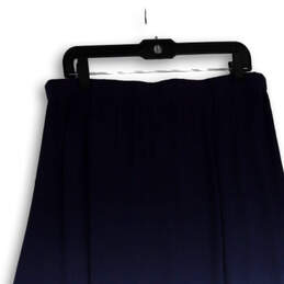 NWT Womens Blue White Ombre Print Pull-On Midi A-Line Skirt Size Large