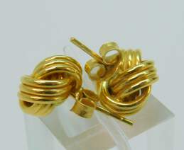 14K Yellow Gold Love Knot Stud Earrings 1.5g