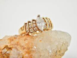 10k Yellow Gold Marquise CZ Tiered Ring 3.4g alternative image