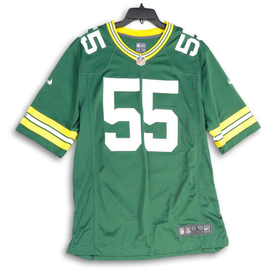 Mens Green V-Neck Green Bay Packers Smith #55 Football NFL Jersey Size L image number 1