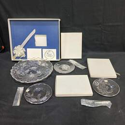 pc. Silver City Glass Co. 25th Anniversary Sterling Silver On Crystal Serveware Collection In Box