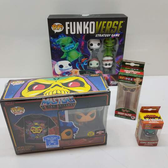 Funko POP! Assorted Lot - Funkoverse Board Game, POP Tee, Pez Dispenser, Keychain image number 1