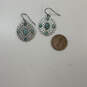 Designer Lucky Brand Silver Turquoise Stone Fish Hook Dangle Earrings image number 1