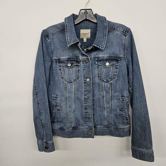 Blue Jean Collared Button Up Jacket image number 1