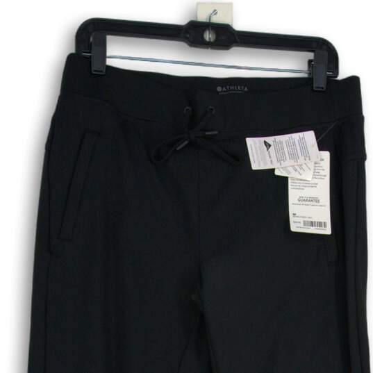 NWT Womens Black Drawstring Slash Pocket Zip Ankle Jogger Pants Size M image number 3