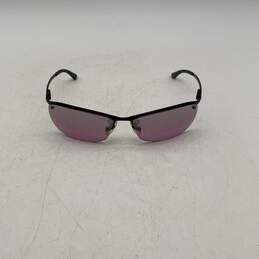 Ray Ban Mens RB 3186 Black Purple Half Rim Wrap Sunglasses with Case alternative image