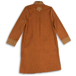 NWT Womens Orange Embroidered Long Sleeve Open Front Kimono Jacket Size S alternative image