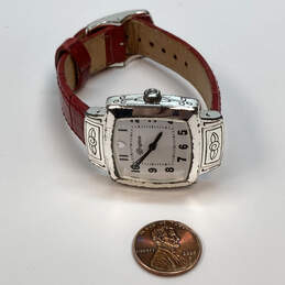 Designer Brighton Orchard Silver-Tone Pink Leather Strap Analog Wristwatch alternative image